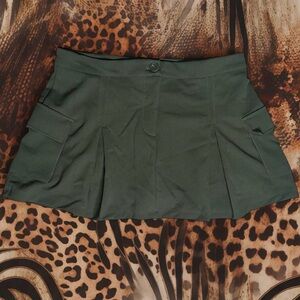 Charlotte Russe Olive Green Pleated Mini Skirt with built in shorts